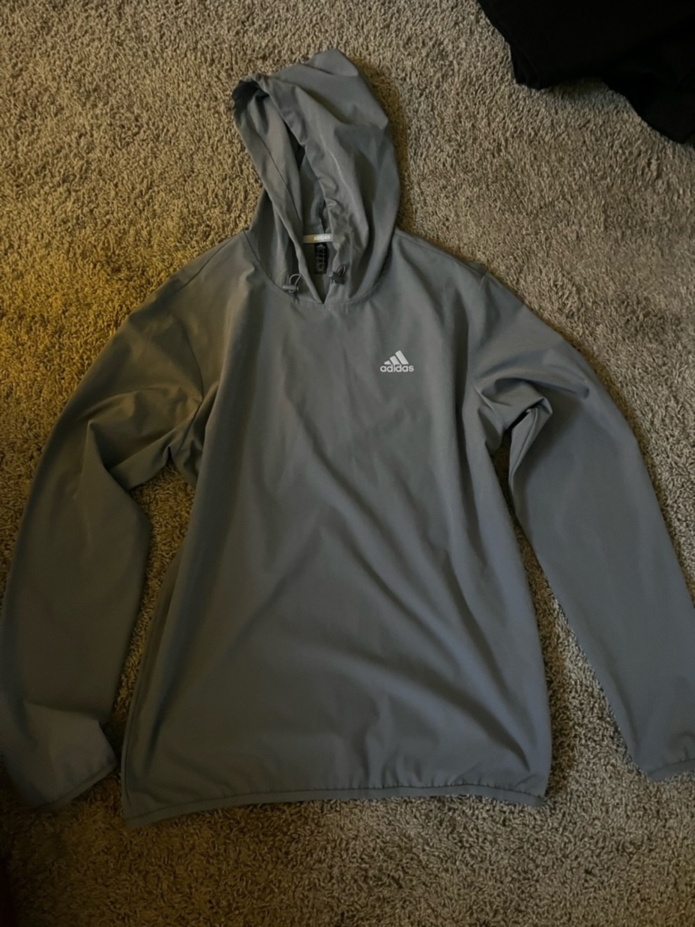 adidas Gray Hooded Golf Jacket with Drawcord